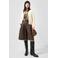 QS imitatieleren wide leg short met plooien - donkerbruin