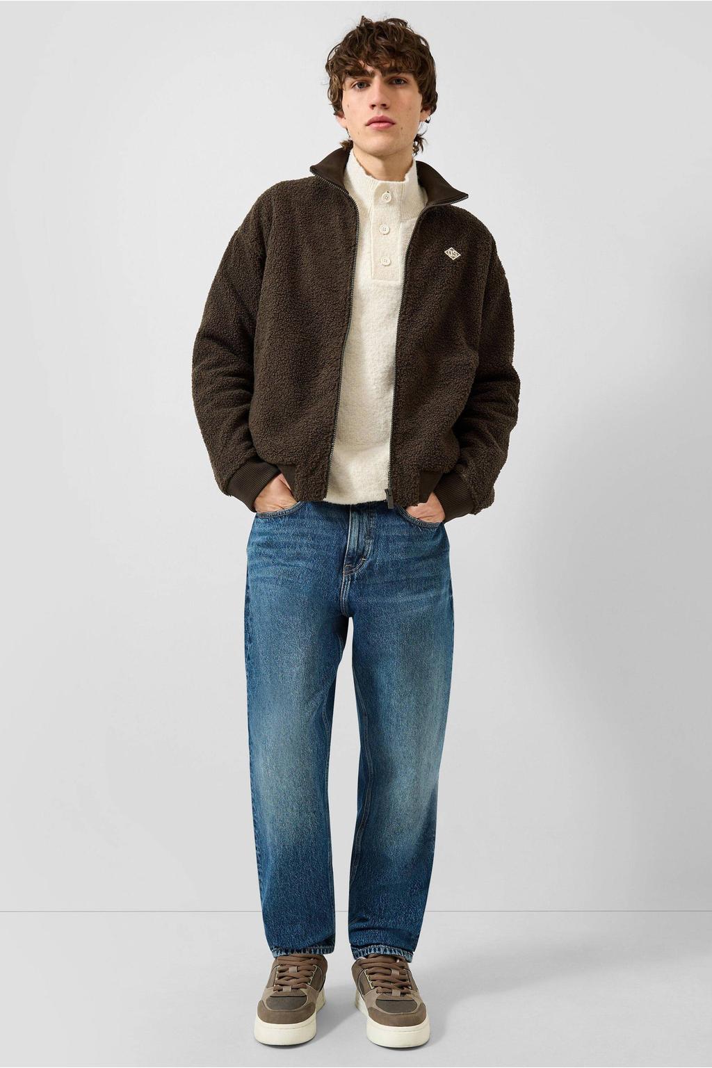 QS teddy fleecevest - donkerbruin