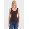 Cup of Joe Denim mouwloze top - donkerbruin