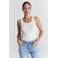 Cup of Joe Denim mouwloze top - ecru