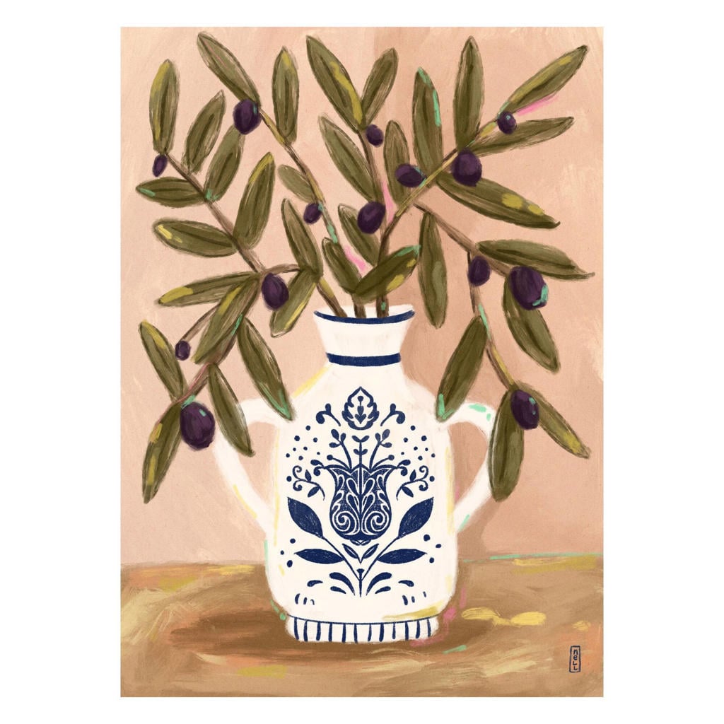 Poster & Frame Poster - Dirkie Nell - Olive Branches In a Pot Painting - 30 x 40