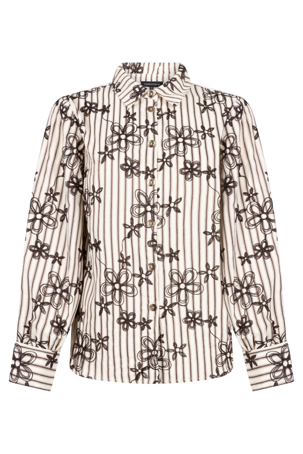 Tramontana gebloemde blouse - beige/bruin