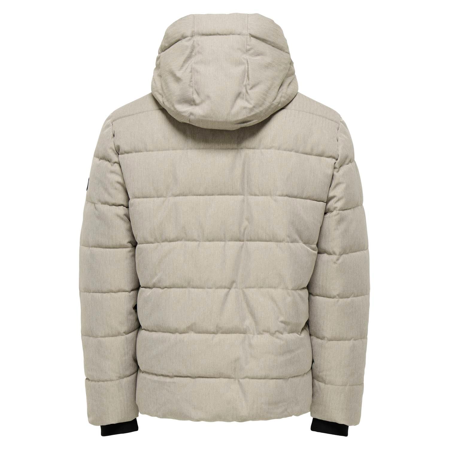 ONLY & SONS gewatteerde winterjas beige