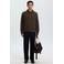 Selected relaxed fit gebreide trui met wol - donkerbruin