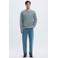 Selected regular fit gemêleerde gebreide trui met wol - blauw