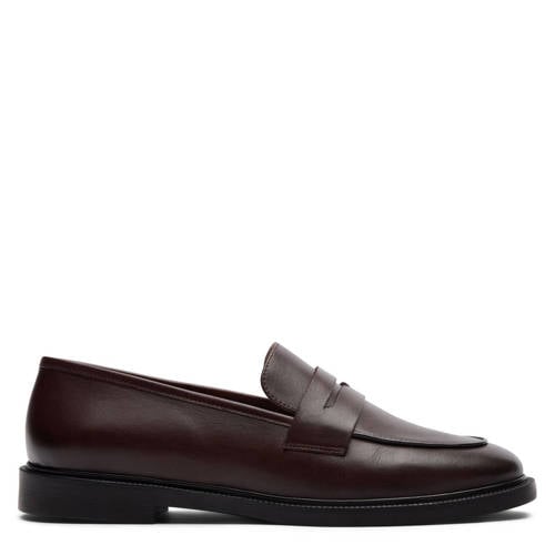 Sacha leren loafers donkerbruin