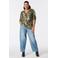 MS Mode top met print - kaki/zwart