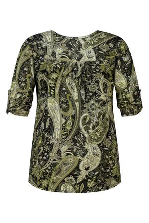 top met print - kaki/zwart