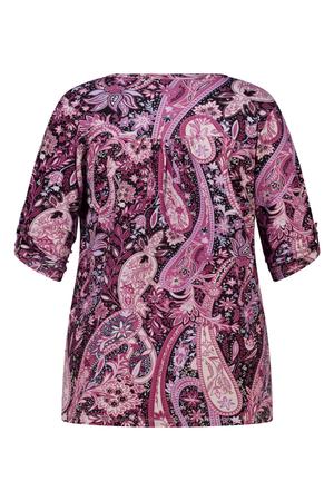 top met print - roze/zwart