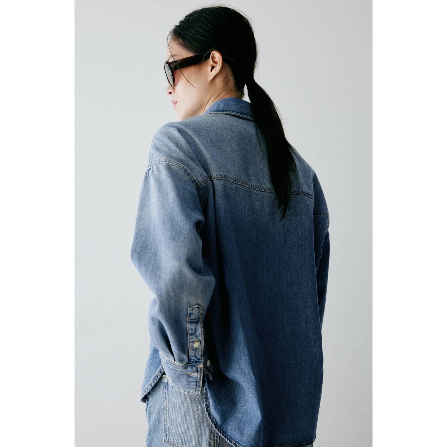 Mango denim blouse medium blue denim