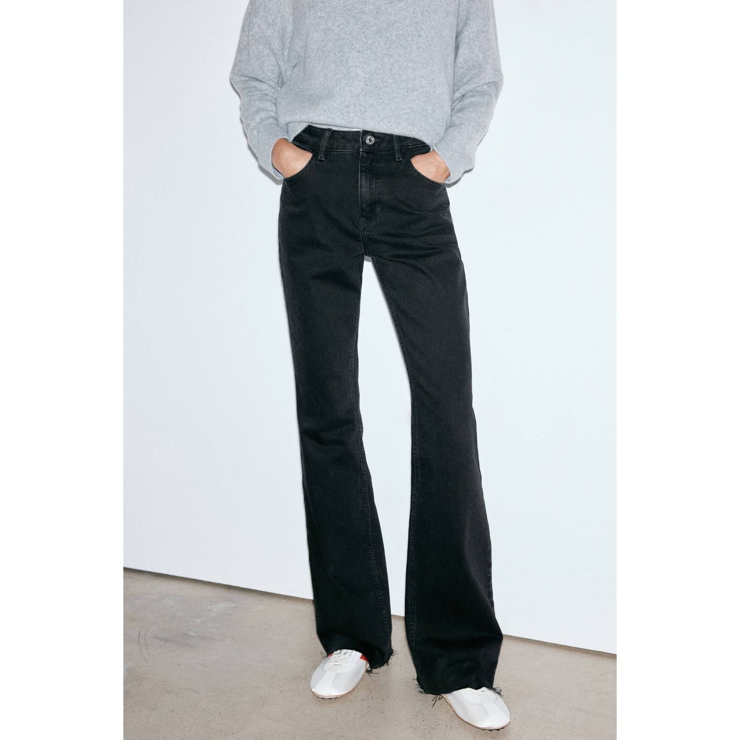 Mango flared jeans black denim
