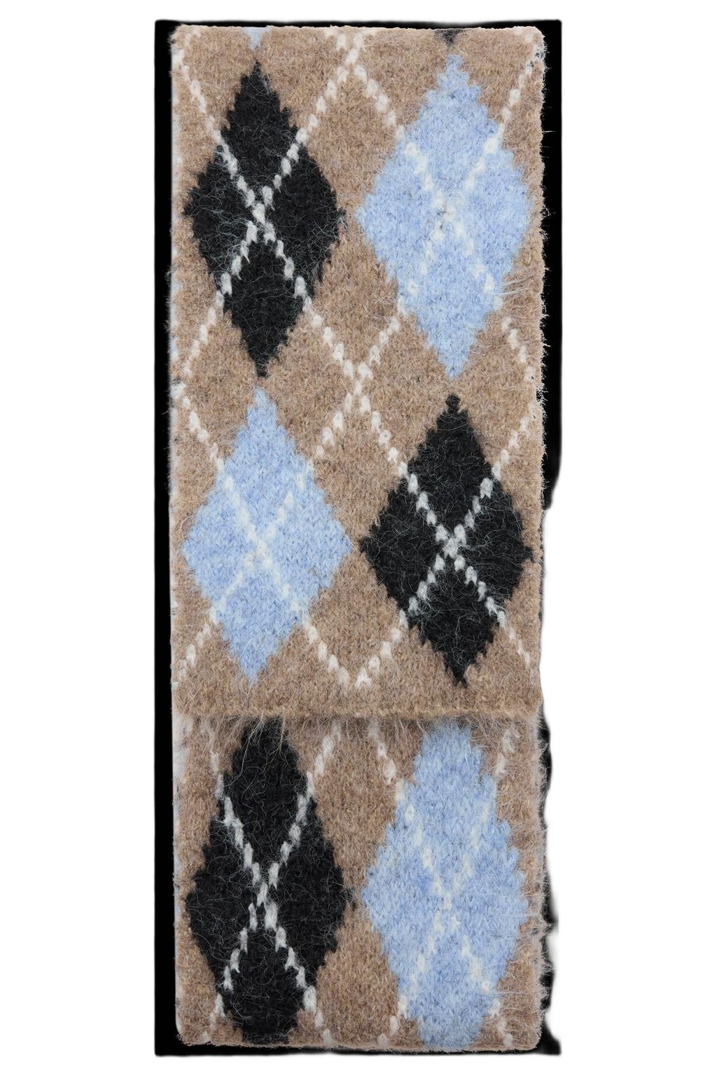 Mango geruite sjaal beige