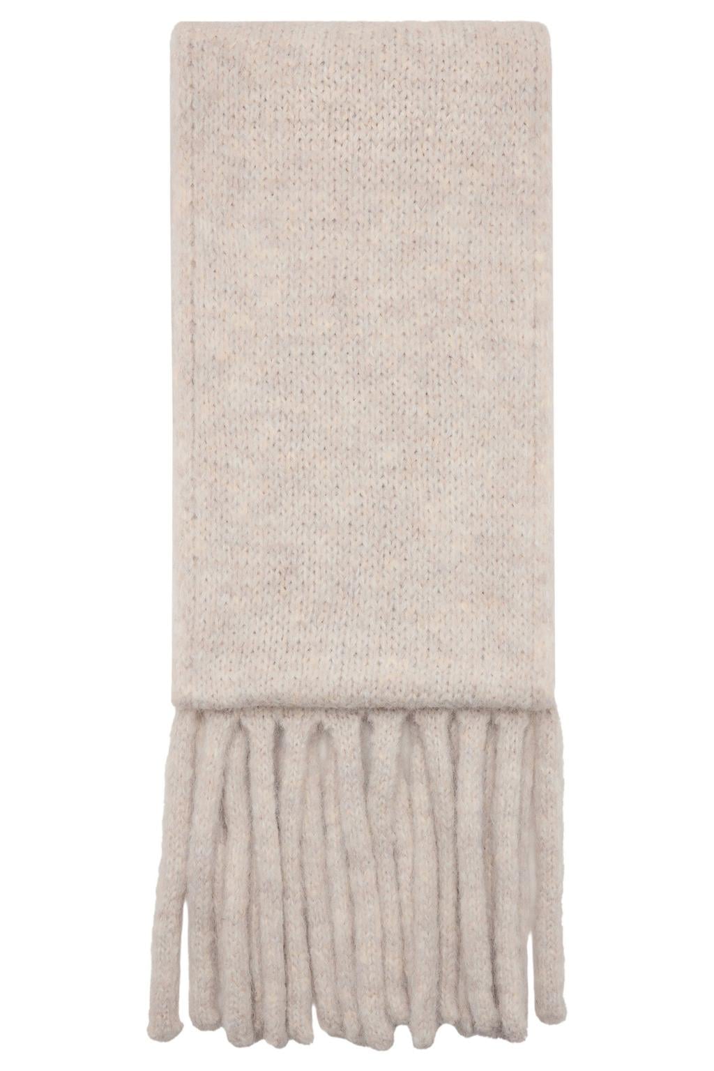 Mango sjaal met franjes beige