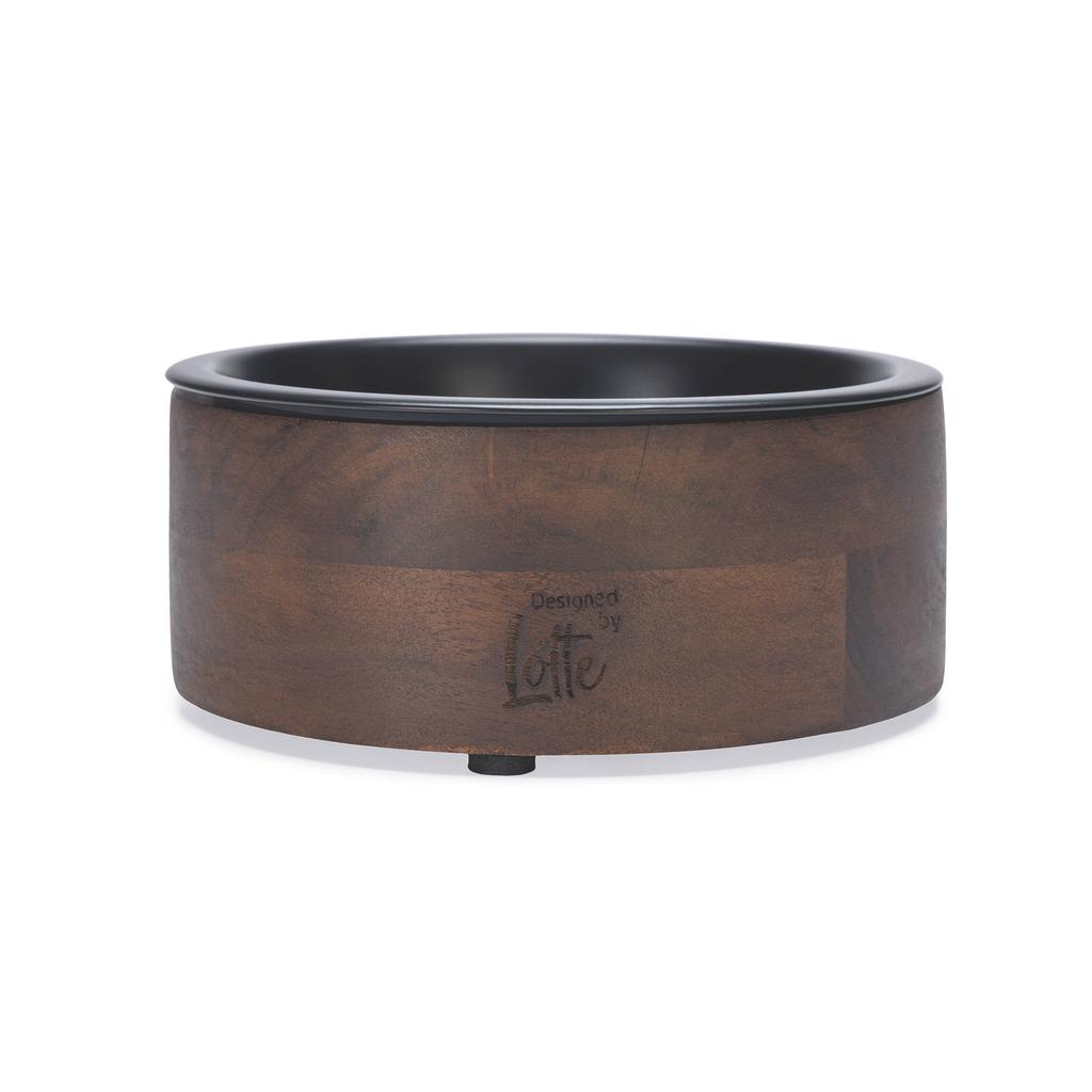 Designed by Lotte houten eetbak hond Milani zwart 17 cm