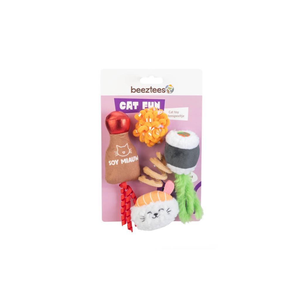 Beeztees pluche kattenspeeltje Sushi multi 5st