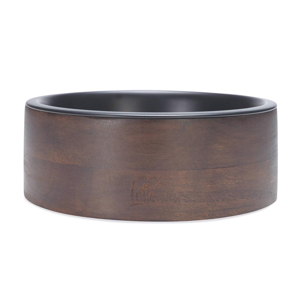 Designed by Lotte houten eetbak hond Milani zwart 21 cm