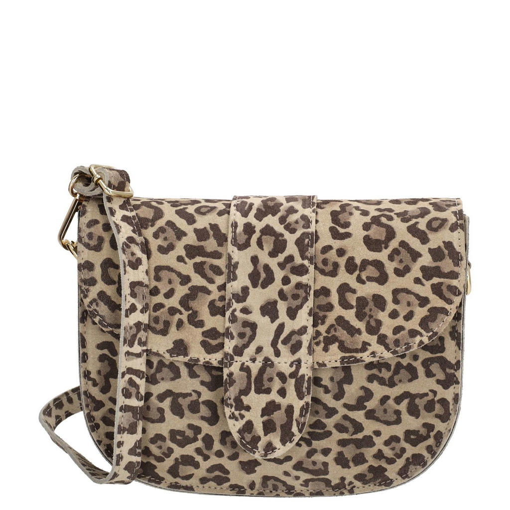 Charm leren tas met dierenprint - meerkleurig