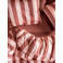 Essenza 1-persoons katoen-satijnen gestreepte dekbedovertrek 140x200 cm - terracotta/blush pink