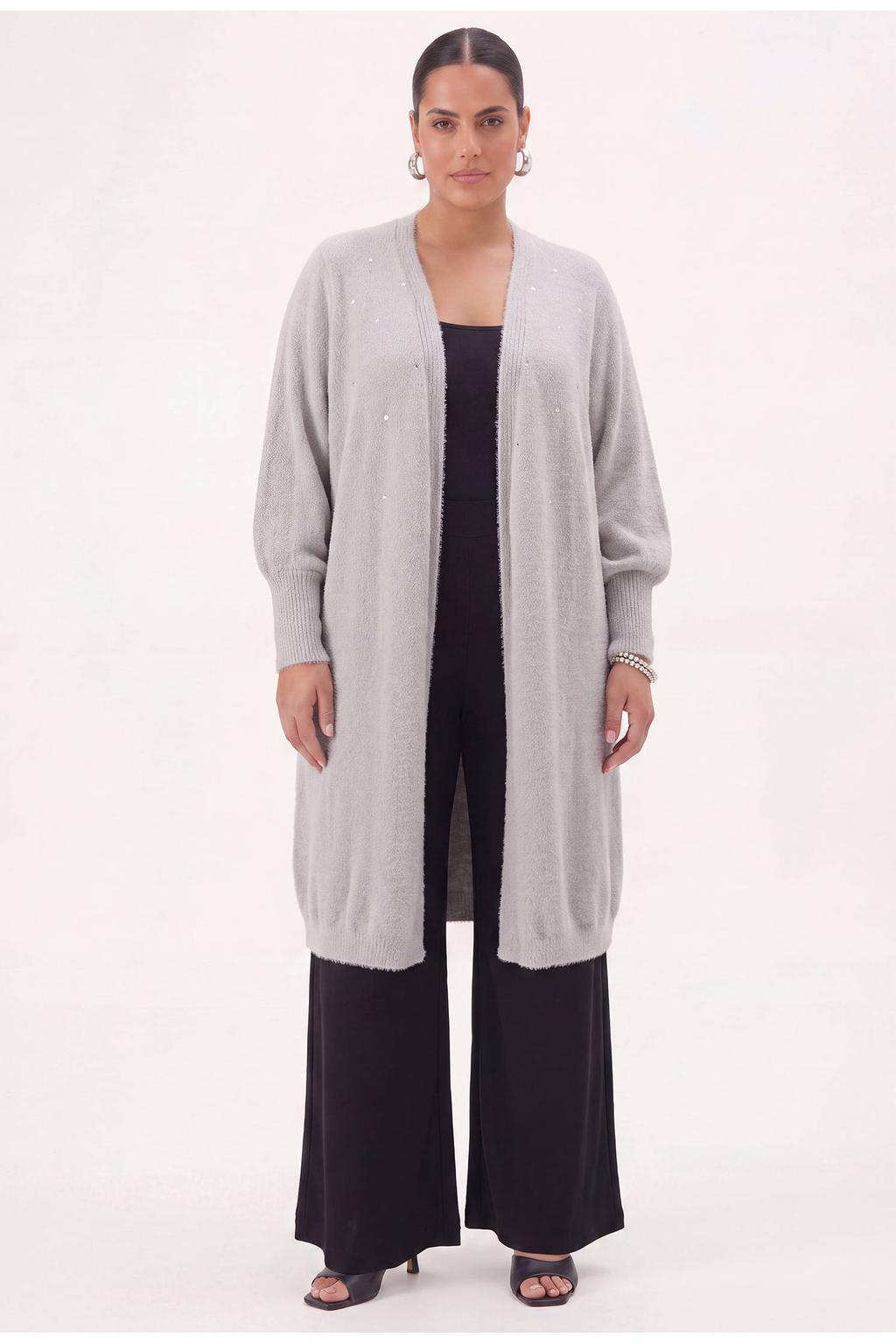YOEK Plus Size vest lichtgrijs