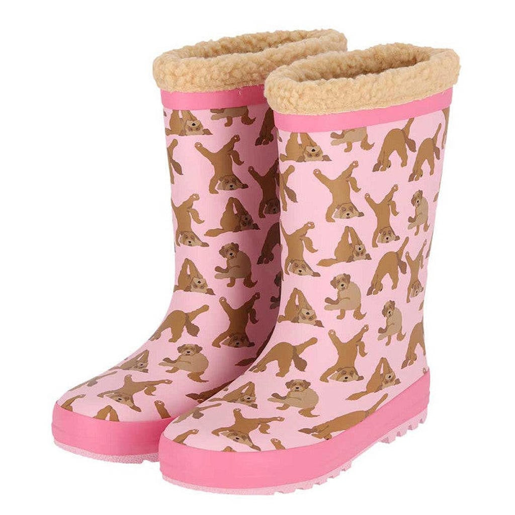 XQ Regenlaarzen dierenprint kids - Fake fur voering