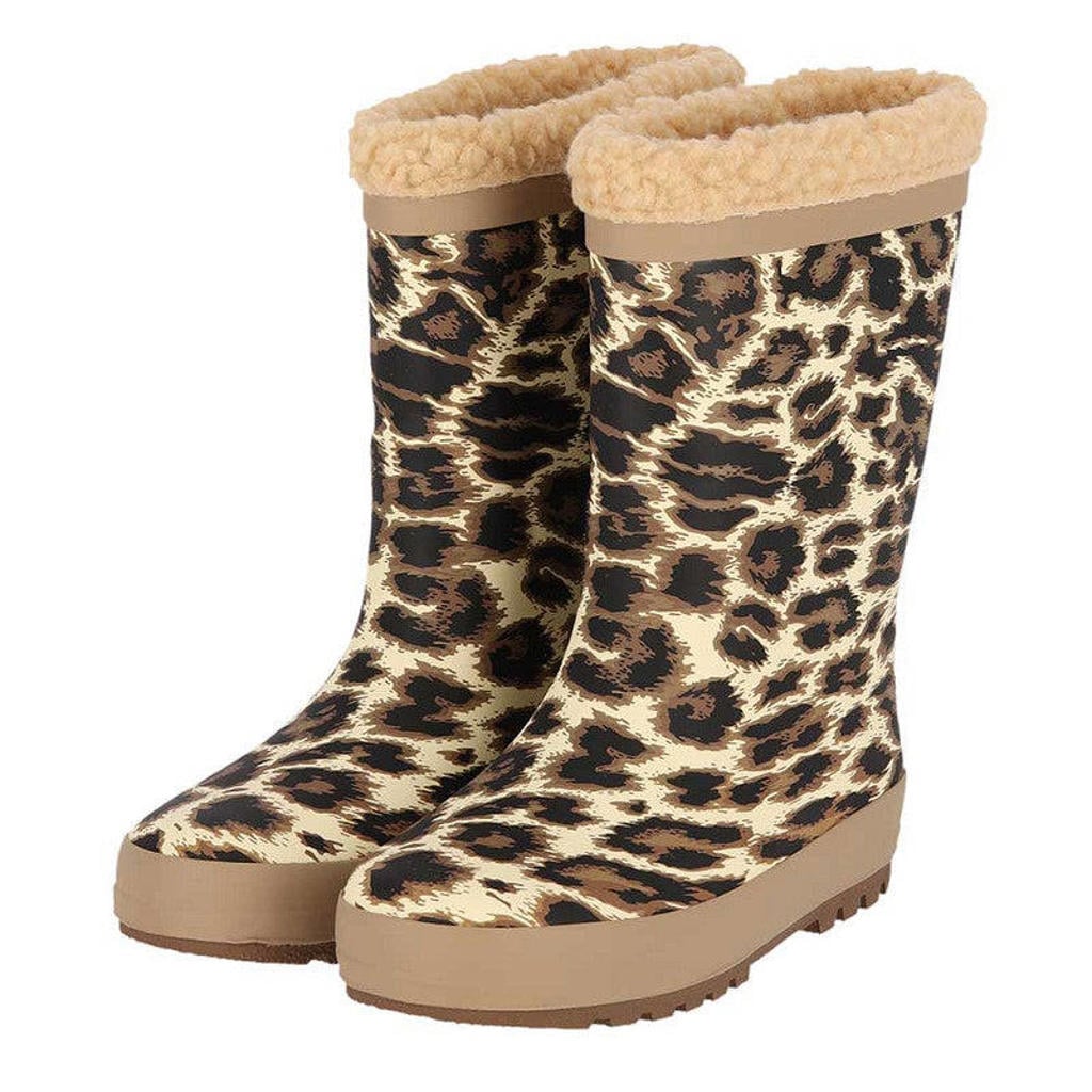 XQ Regenlaarzen dierenprint kids - Fake fur voering