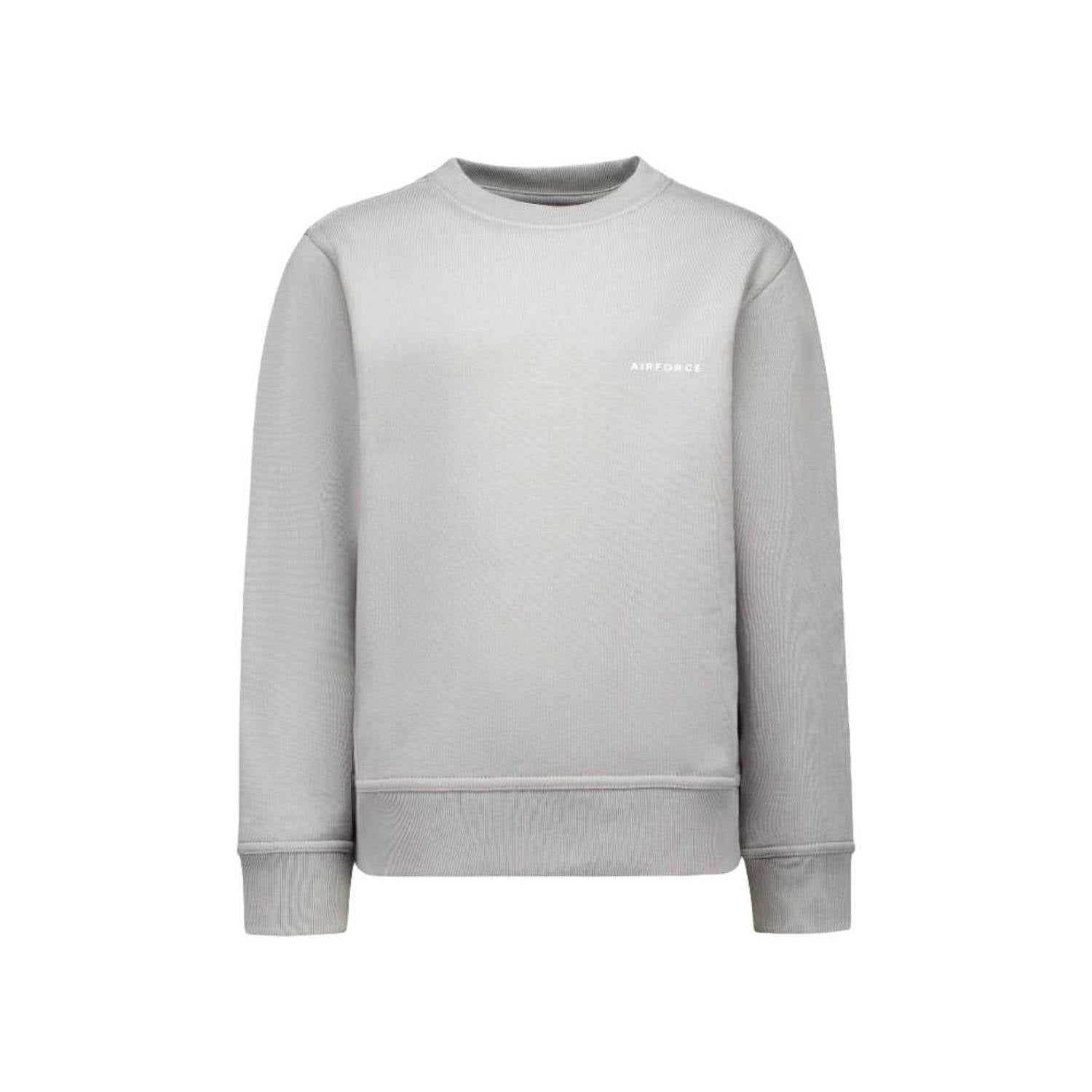 Airforce sweater met logo grijs