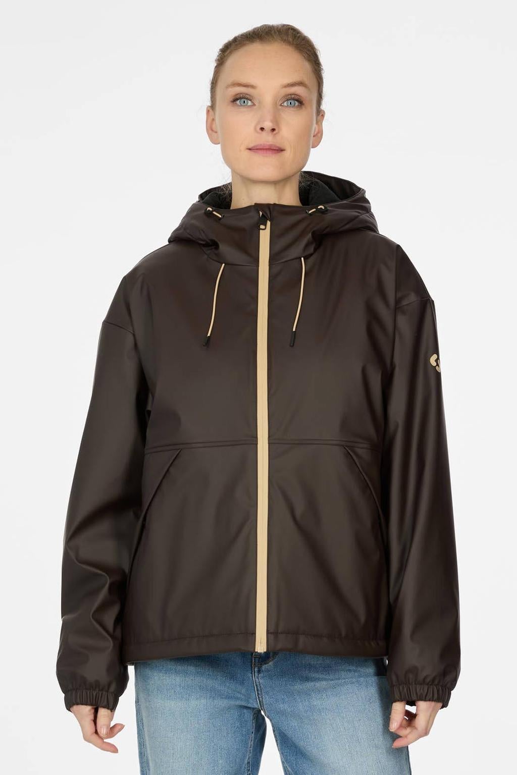 Ragwear coated regenjas - donkerbruin