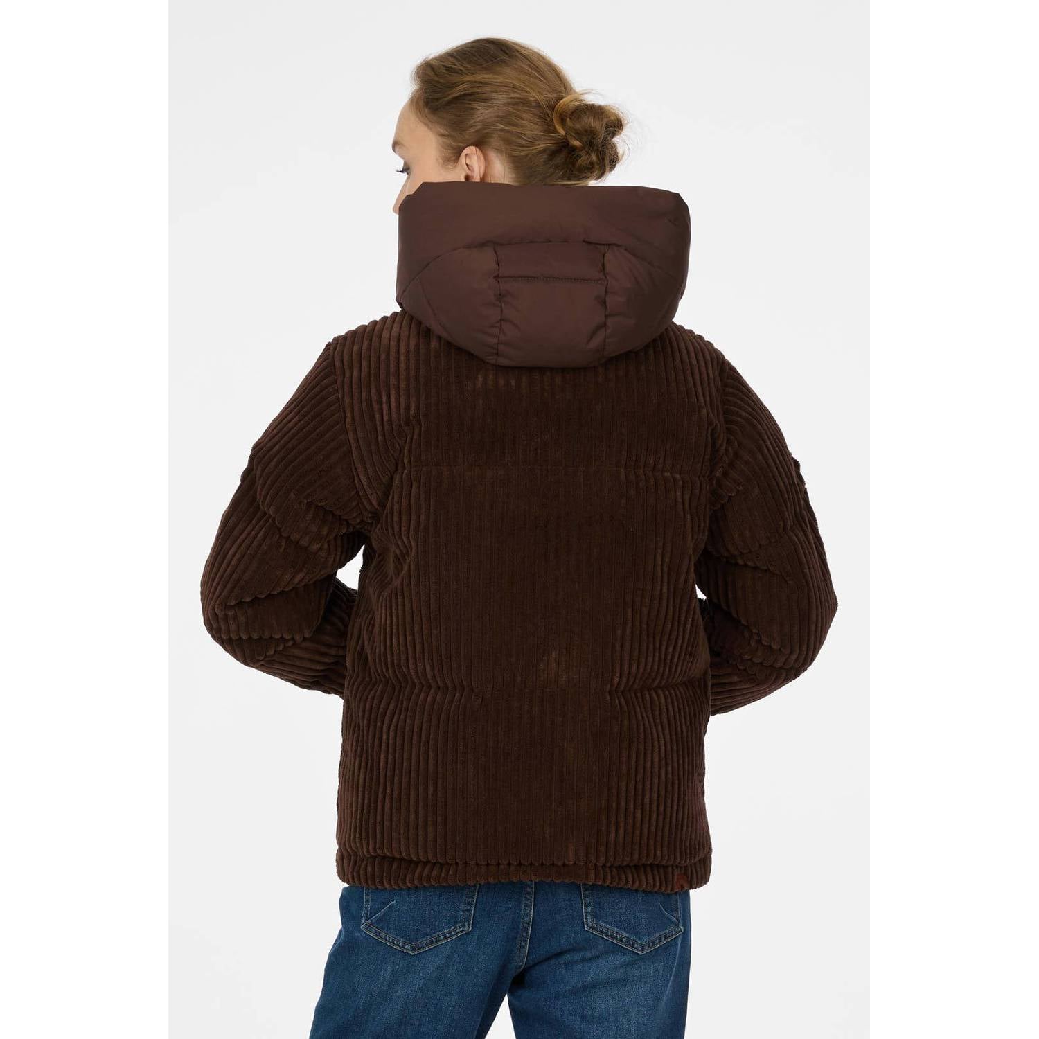 Ragwear corduroy winterjas donkerbruin