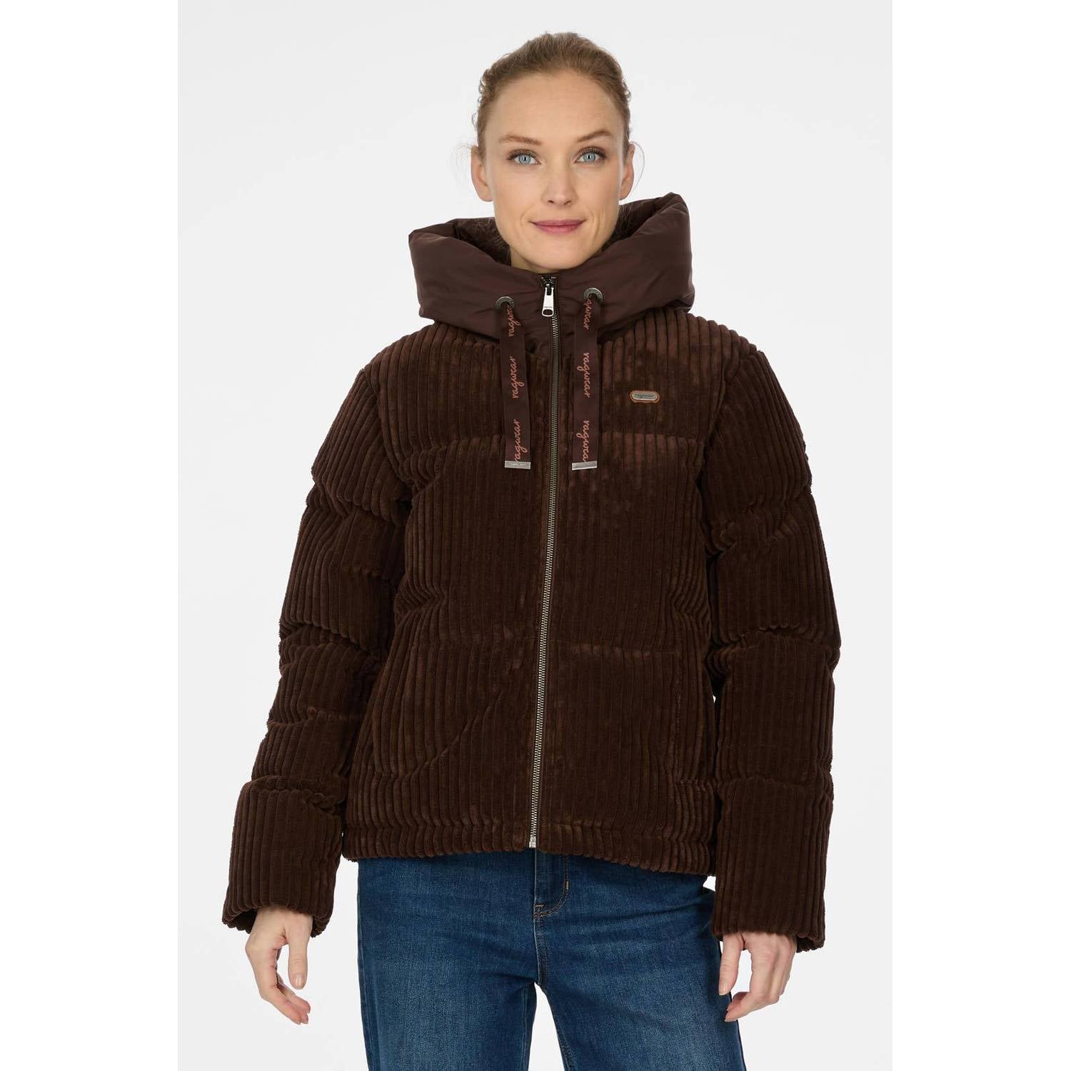 Ragwear corduroy winterjas donkerbruin