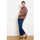 LOLALIZA geruite blouse met pailletten - bruin/roze