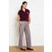 LOLALIZA wide leg pied-de-poule broek - zwart/meerkleurig