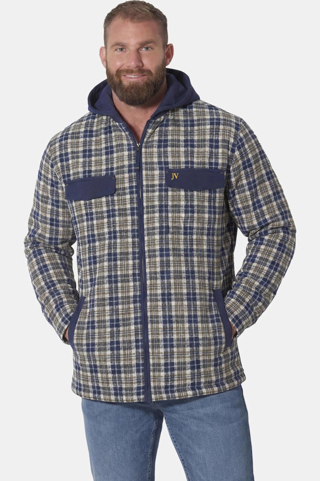 Jan Vanderstorm Plus Size katoenen trui - donkerblauw