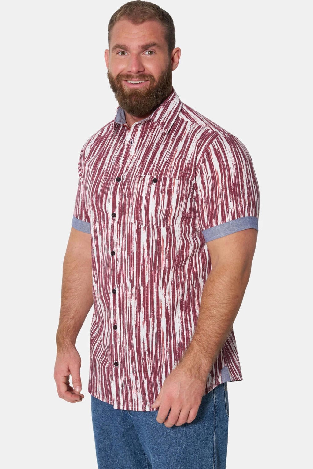 Jan Vanderstorm Plus Size overhemd - rood