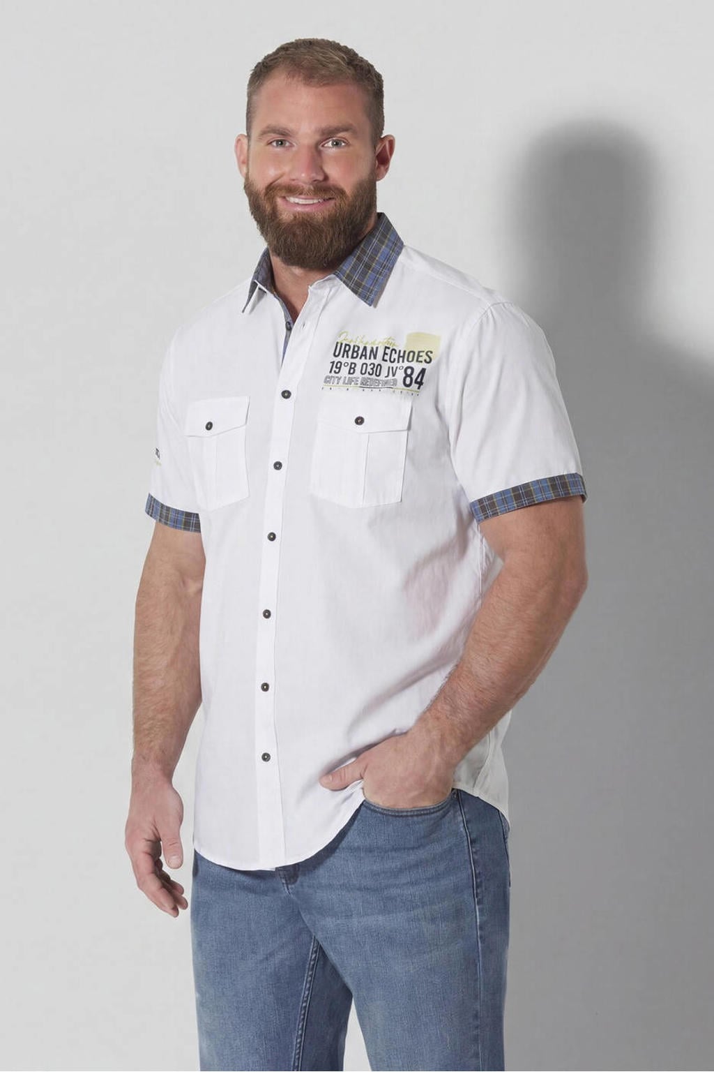 Jan Vanderstorm Plus Size overhemd - wit