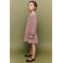 Mango Kids gestreepte midi jurk - donkerrood/wit