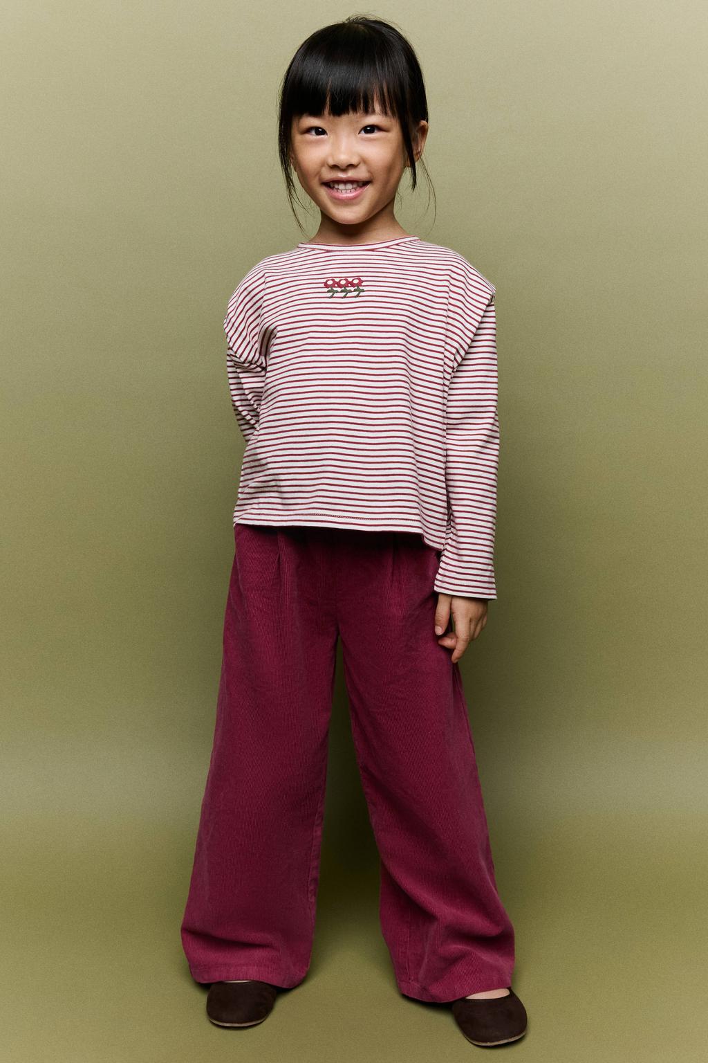Mango Kids corduroy casual broek - rood