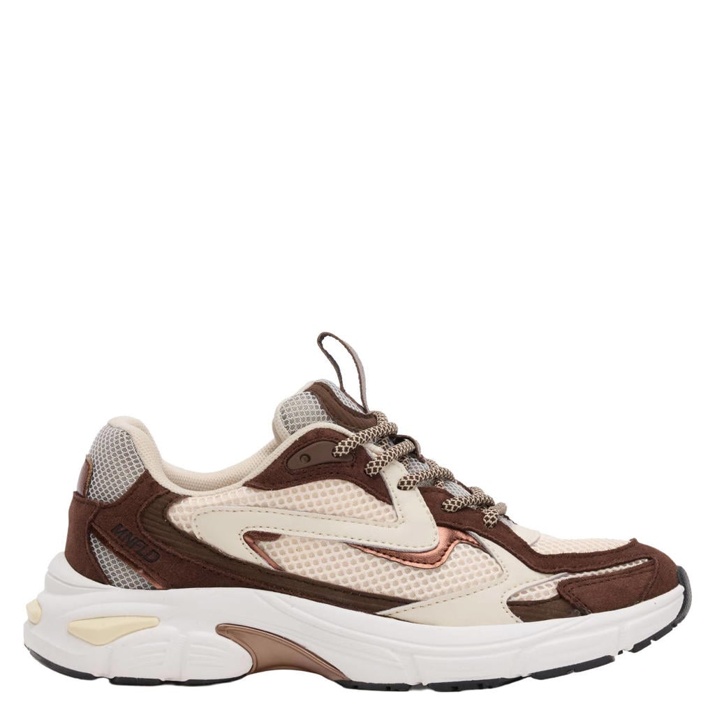 Bruine dames Manfield suède sneakers - met veters