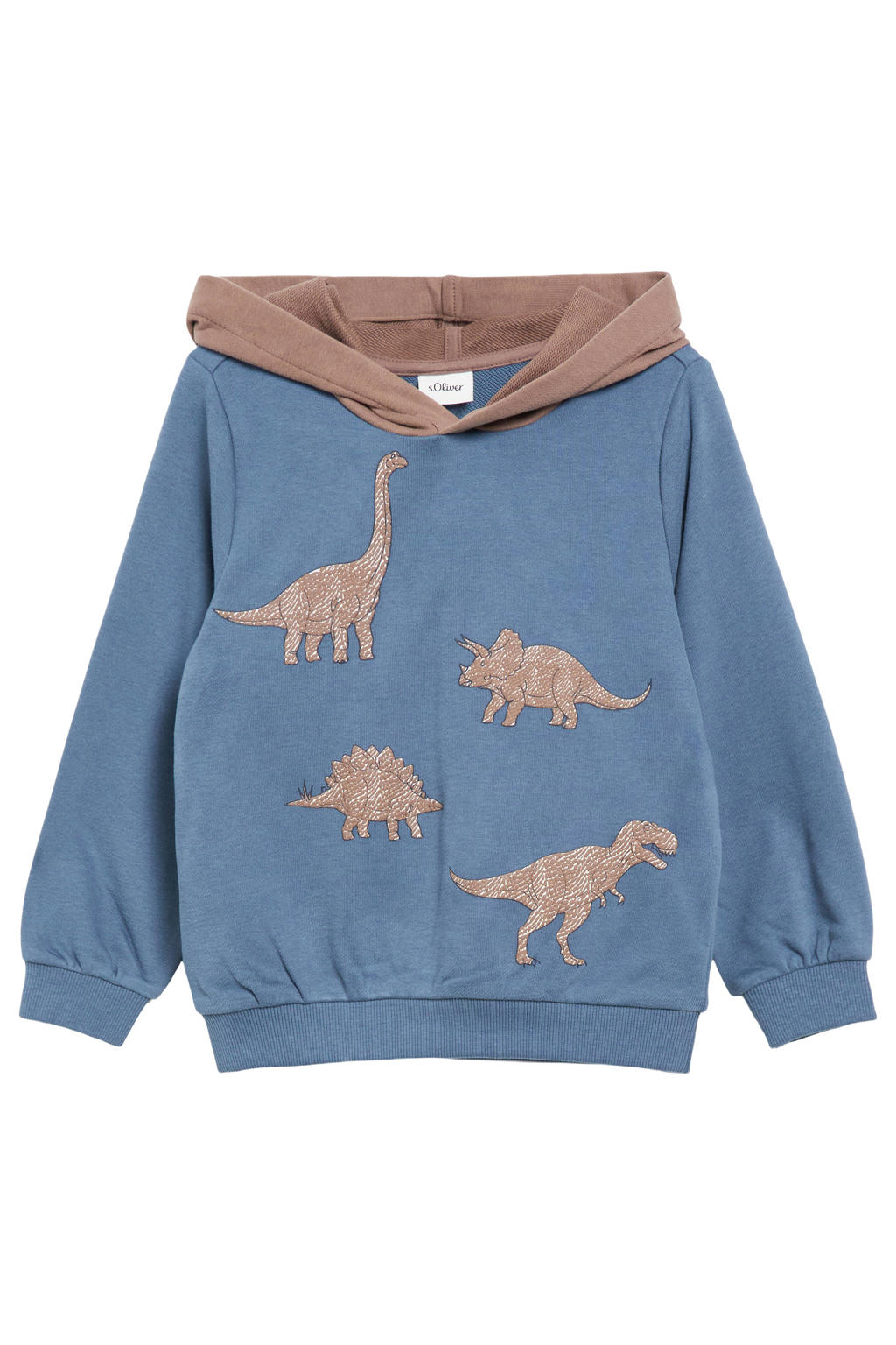s.Oliver hoodie met print - blauw/bruin