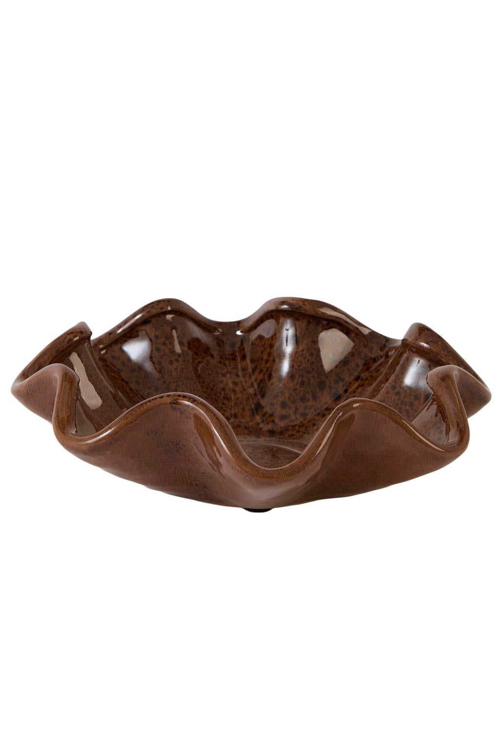 Light & Living keramieken schaal GODENI Ø25 cm - bruin