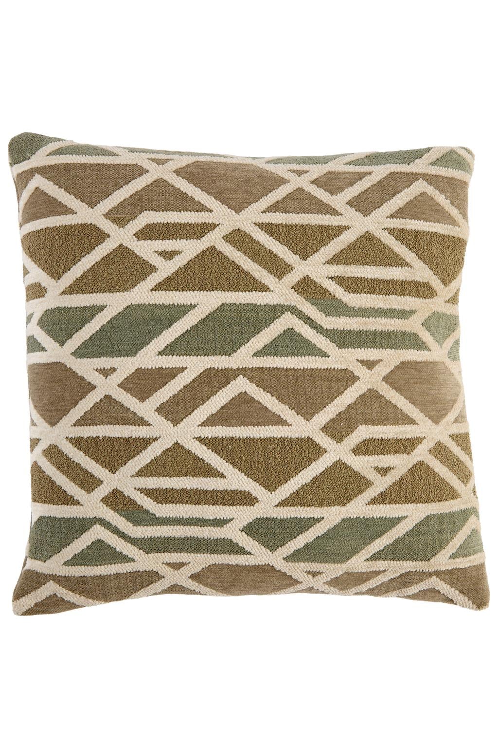 Light & Living vierkante grafische sierkussen 45x45 cm - beige/groen
