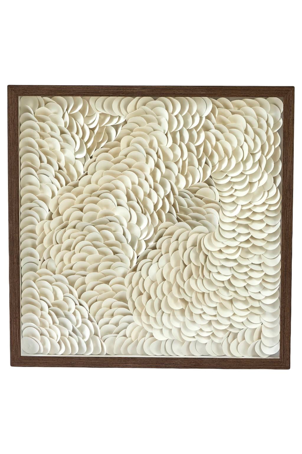 Light & Living imitatieleren wandhanger 60x60 cm - crème/donkerbruin