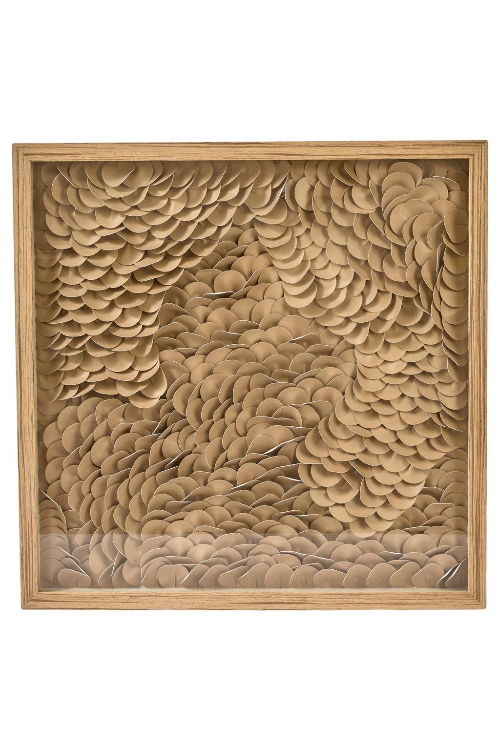 Light & Living imitatieleren wandhanger 60x60 cm - zand/naturel
