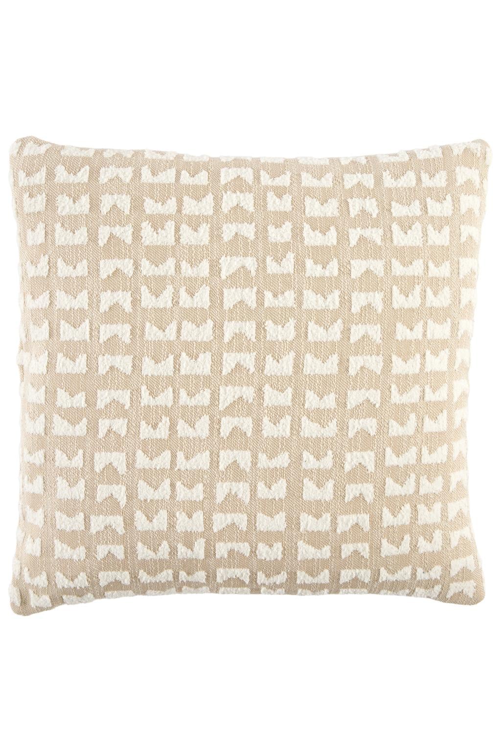 Light & Living vierkante grafische sierkussen SONTRA 45x45 cm - zand/gebroken wit