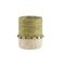 Light & Living glazen waxinelichthouder MELORA 10x13 cm - crème/groen
