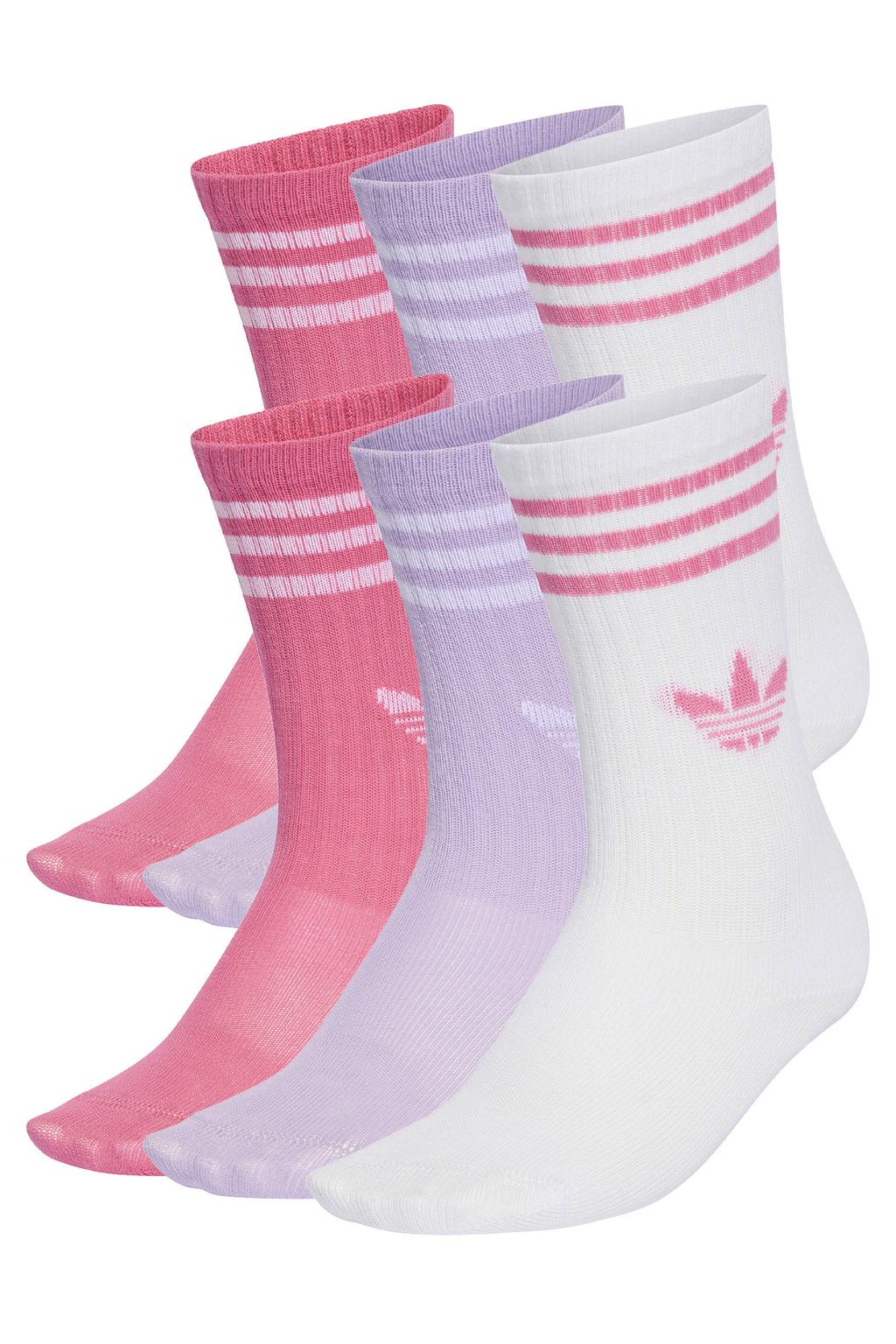 adidas Originals 3-Stripes sokken met logo - roze/wit (set van 6)