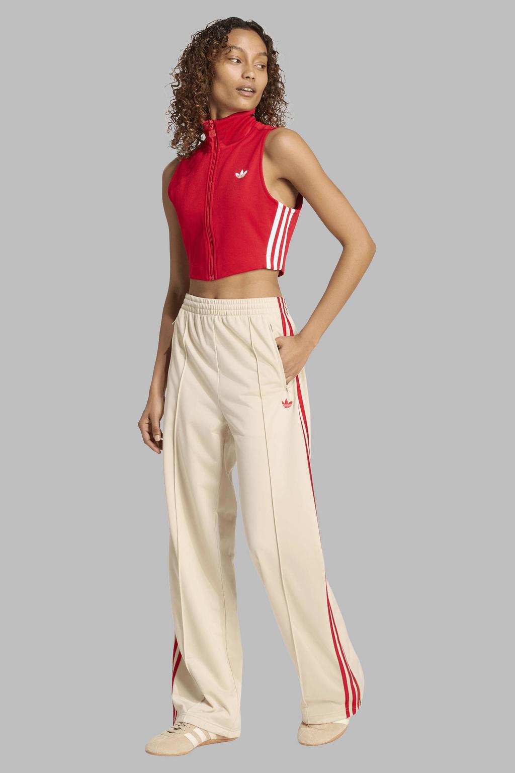 adidas Originals Firebird loose fit broek - beige/rood
