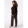 MS Mode satijnen straight leg pantalon - donkerbruin