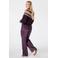 MS Mode satijnen high waist straight leg pantalon - aubergine