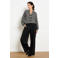 LOLALIZA geruite blouse - zwart/ecru