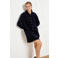 LOLALIZA corduroy korte blousejurk - donkerblauw